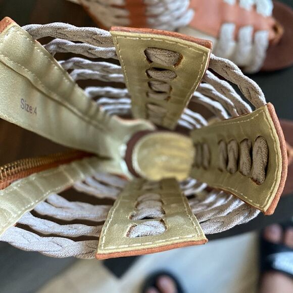 JoyFolie Baby Gladiator Sandals Boho NWOT Flats Brown 4 Booties Baby Shoes - Picture 12 of 13